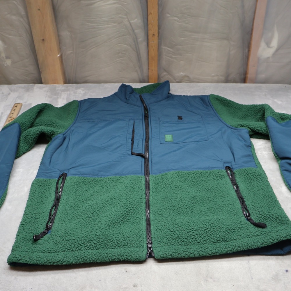Topo Designs‎ Jacket Men XL Green Subalpine Sherpa Fleece Full Zip Hike Outdoor